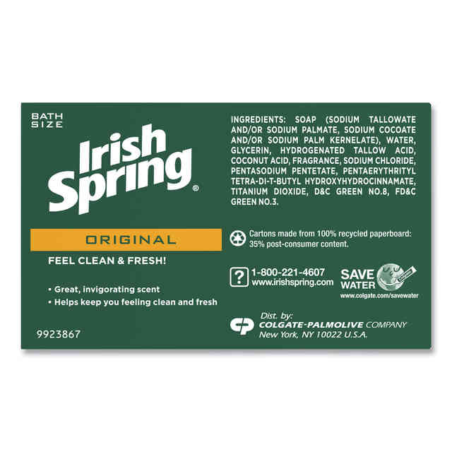 Irish Spring Original Deodorant Bar Soap, 3.7 Ounce, 3 Count (8 pack)