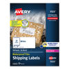 AVE5523 - Waterproof Shipping Labels with TrueBlock and Sure Feed, Laser Printers, 2 x 4, White, 10/Sheet, 50 Sheets/Pack