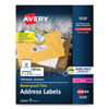 AVE5520 - Waterproof Address Labels with TrueBlock and Sure Feed, Laser Printers, 1 x 2.63, White, 30/Sheet, 50 Sheets/Pack