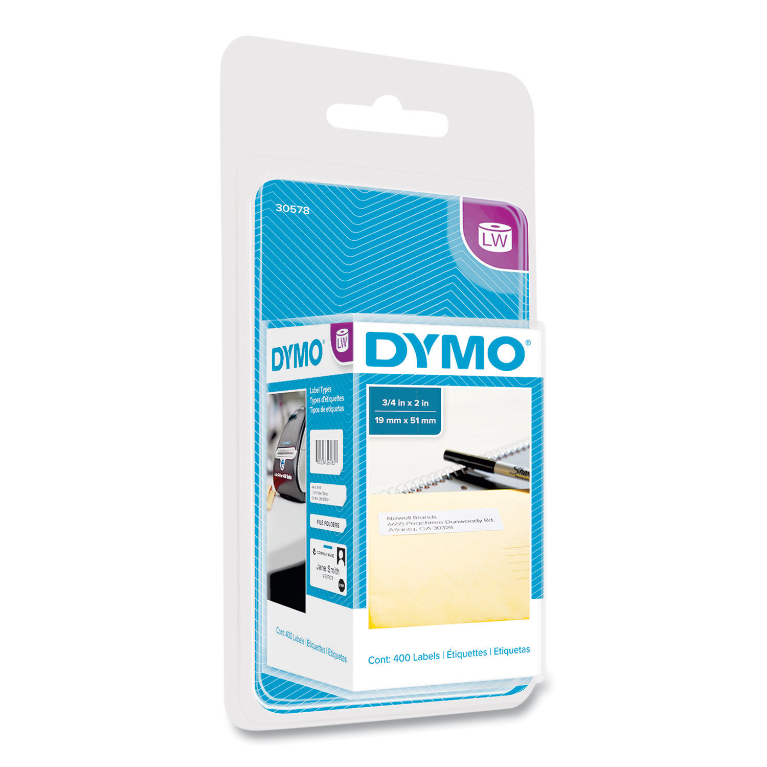 Dymo Name Badge Labels with Blue Border 