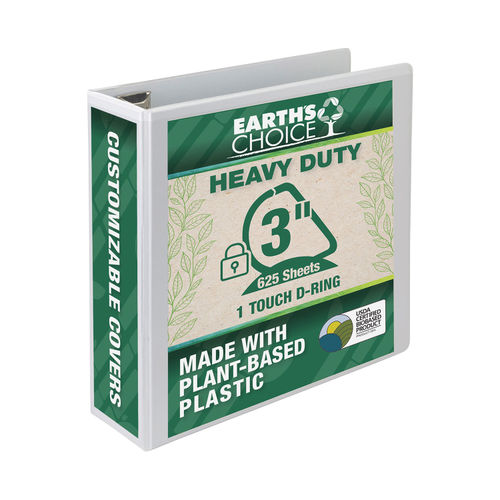 Earth's Choice Heavy-Duty Biobased One-Touch Locking D-Ring View Binder ...