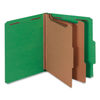 UNV10302 - Bright Colored Pressboard Classification Folders, 2" Expansion, 2 Dividers, 6 Fasteners, Letter Size, Emerald Green, 10/Box