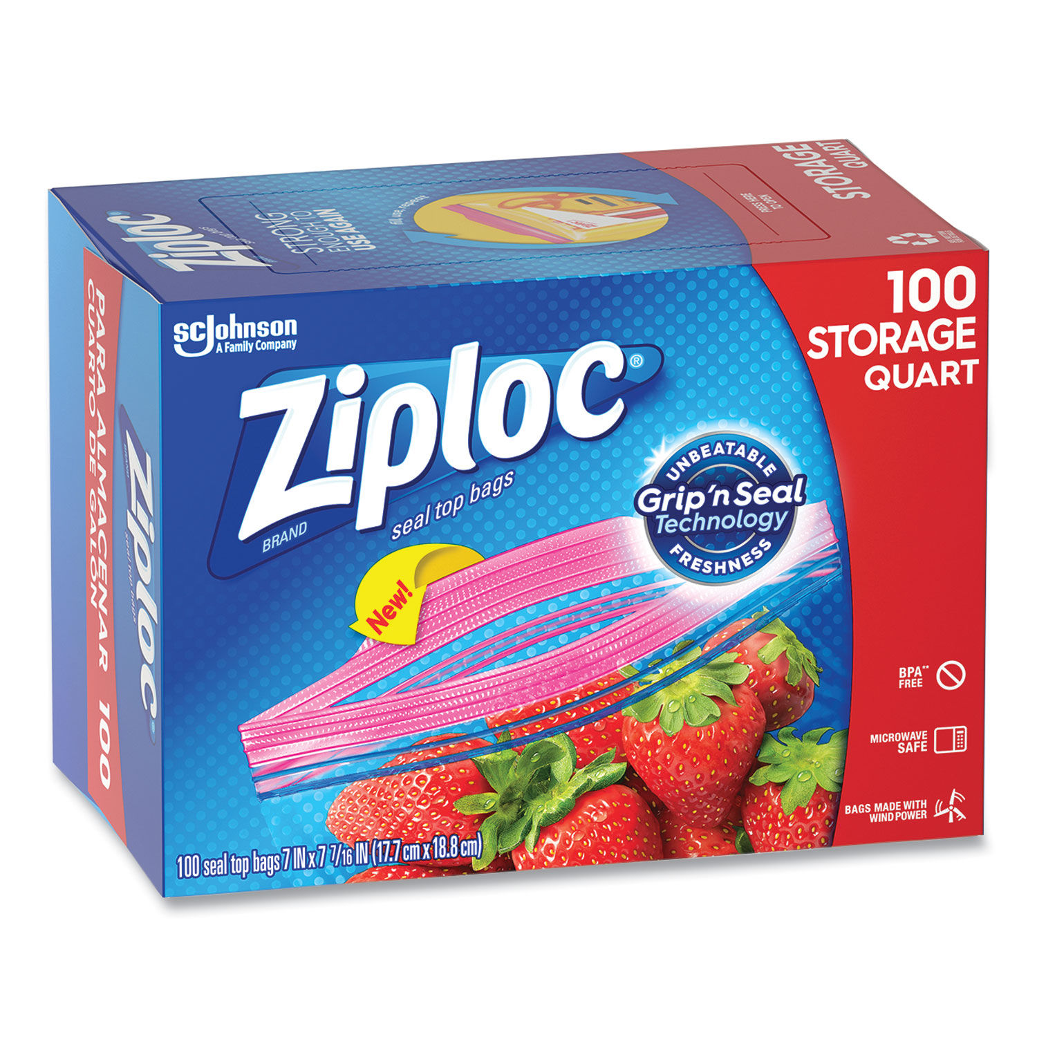 Ziploc Quart Food Storage Bags, Grip 'n Seal Technology for Easier Grip,  Open, and Close, 100 Count - Yahoo Shopping