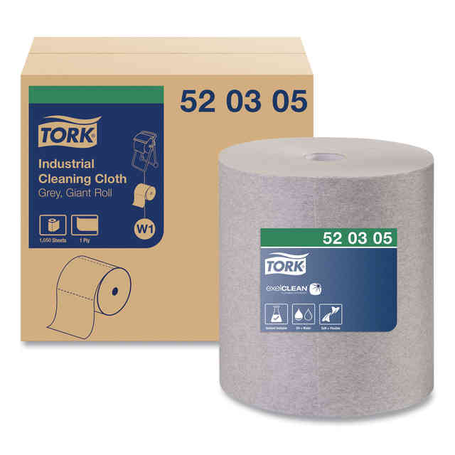 Industrial Cleaning Cloths, 1-Ply, 12.6 x 13.3, Gray, 1,050 Wipes/Roll Industrial Cleaning Cloths, 1-Ply, 12.6 x 13.3, Gray, 1,050 Wipes/Roll