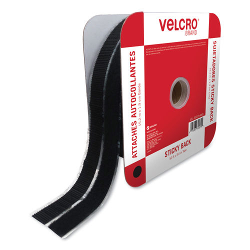 VELCRO® Brand Sticky Back Fastener with Dispenser - Black