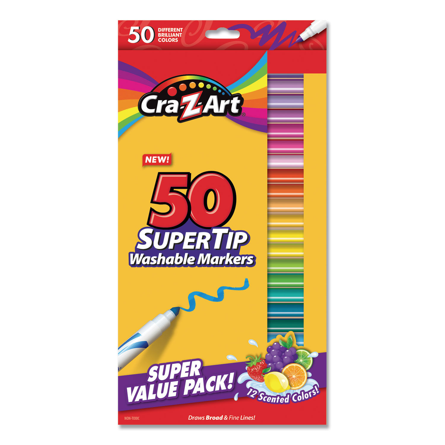 Cra-Z-Art Washable Markers, Broad Bullet Tip, 20 Assorted Colors