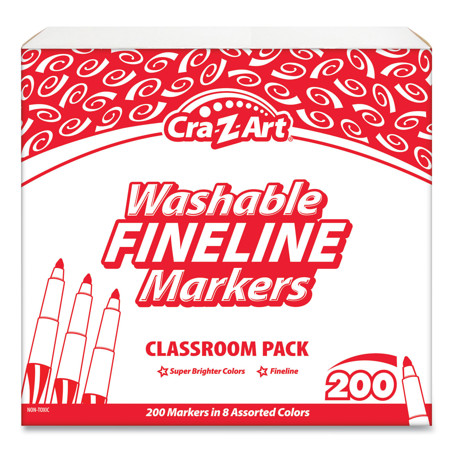 Cra-Z-Art Washable Fineline Markers, Fine Bullet Tip, Assorted Colors, 40/Set