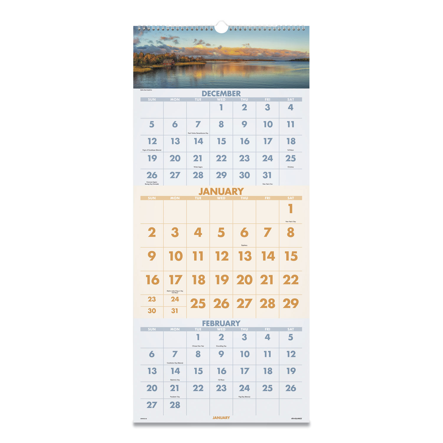 Scenic ThreeMonth Wall Calendar by ATAGLANCE® AAGDMW50328