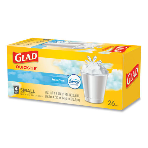  Glad Small Trash Bags - 4 Gallon White Trash Bag - 30