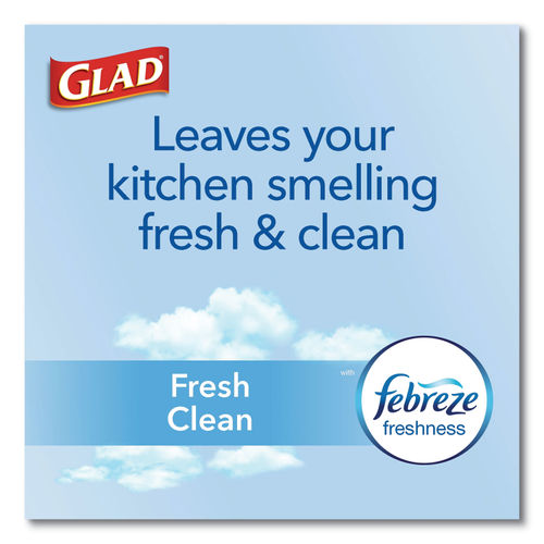 Glad OdorShield 4 Gallon Kitchen Trash Bags,Fresh Clean, 26/Box (78812)