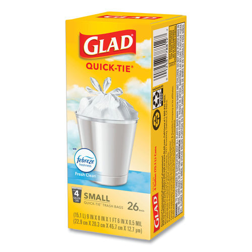 Glad Quick-Tie Heavy Duty 30-Gallon Scented Trash Bags, 4-ct.