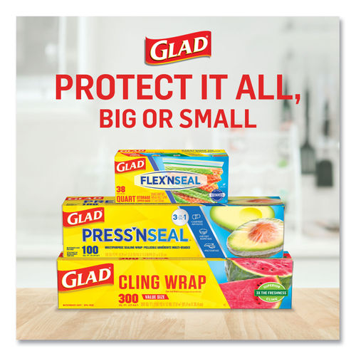 Glad Flex N Seal Quart Storage Zipper Bags 38 ea