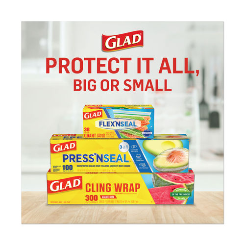 Glad® ClingWrap Plastic Food Wrap - 300 Square Foot Roll - 4 Pack (Package  May Vary) 