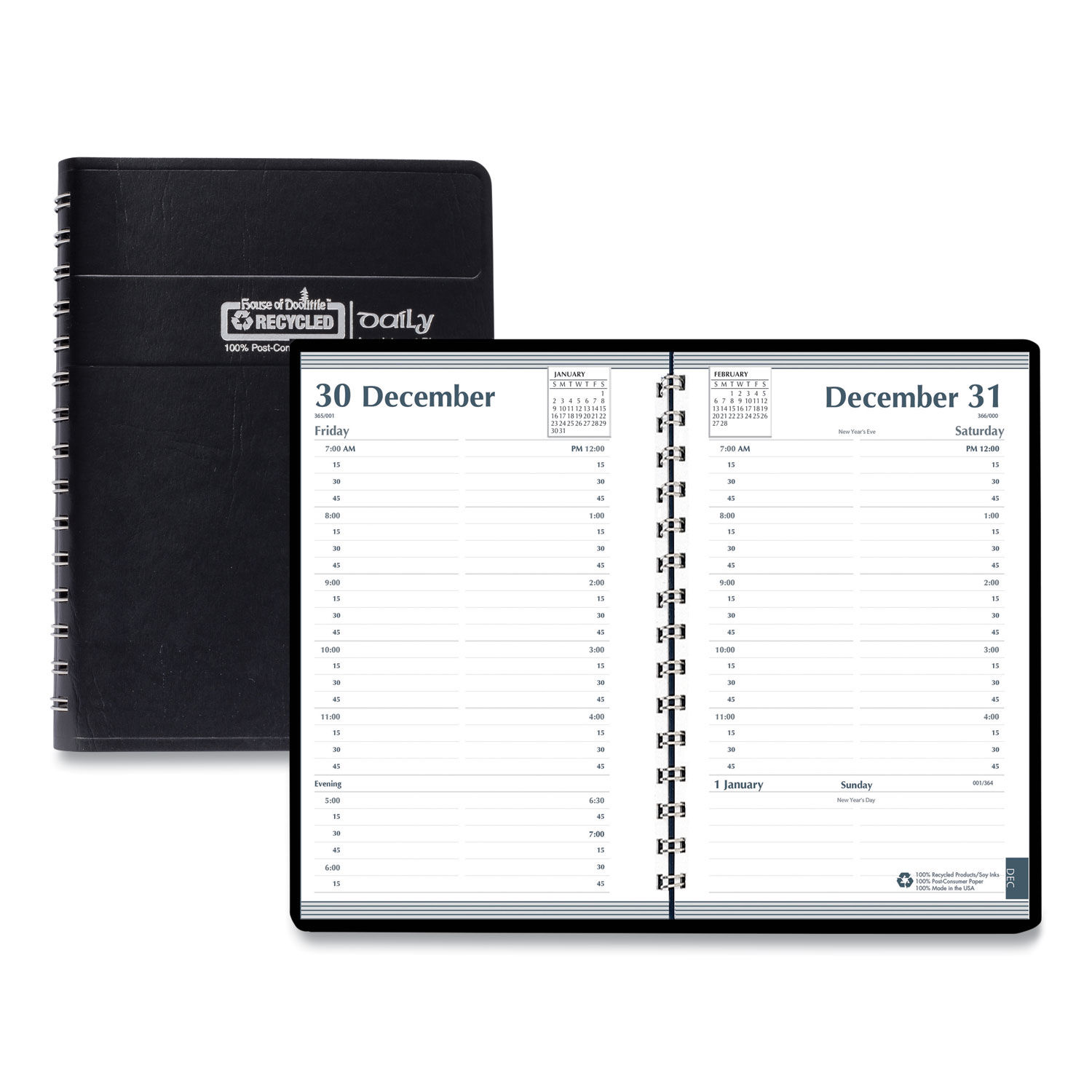 mono - all black premium notebook  200 pages, 100% recycled paper