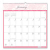 HOD3671 - Recycled Monthly Wall Calendar, Breast Cancer Awareness Artwork, 12 x 12, White/Pink/Gray Sheets, 12-Month (Jan-Dec): 2024