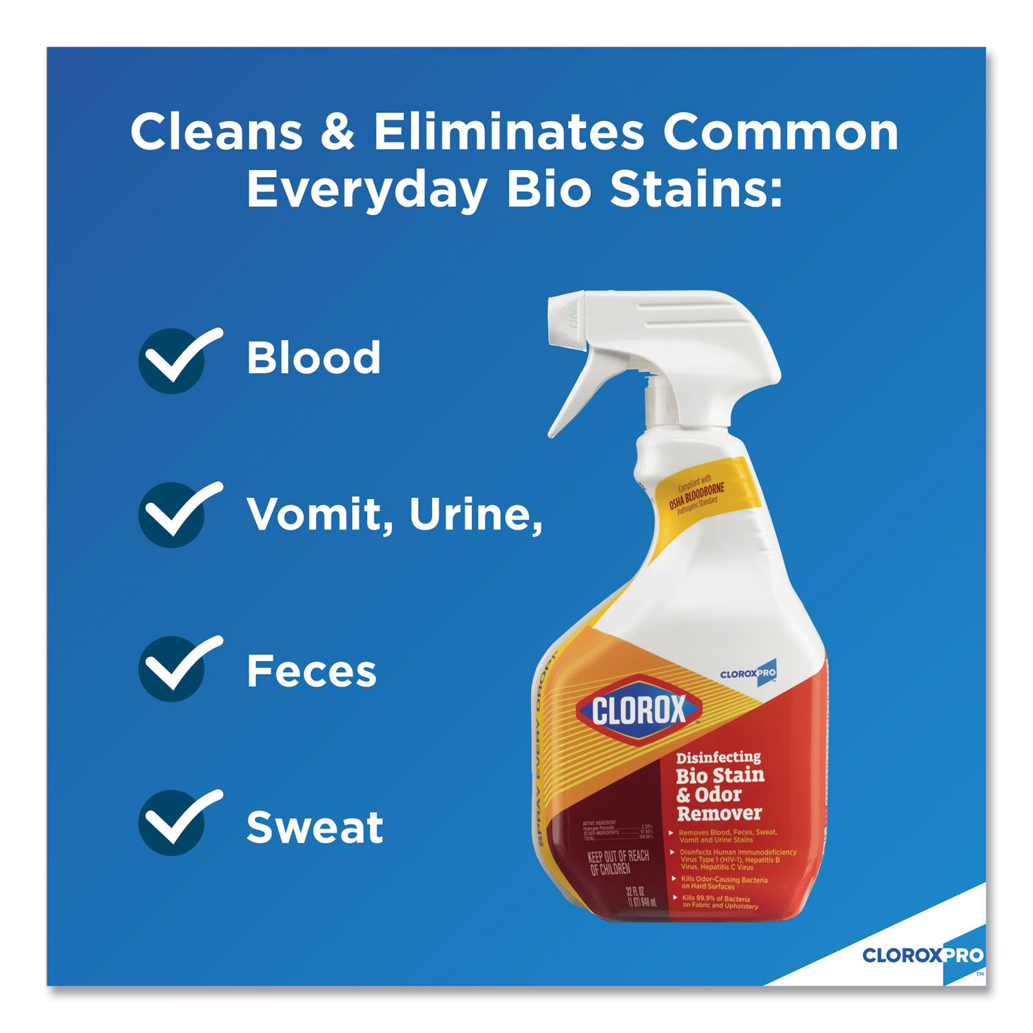 Disinfecting Bio Stain and Odor Remover by Clorox® CLO31911EA