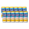 CLO01594CT - Disinfecting Wipes, 1-Ply, 7 x 8, Crisp Lemon, White, 35/Canister, 12 Canisters/Carton