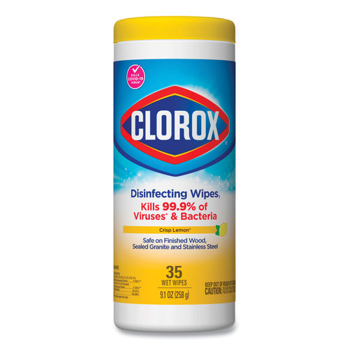 Clorox Disinfecting Wipes, Lemon Fresh - 35 count, 9.1 oz canister