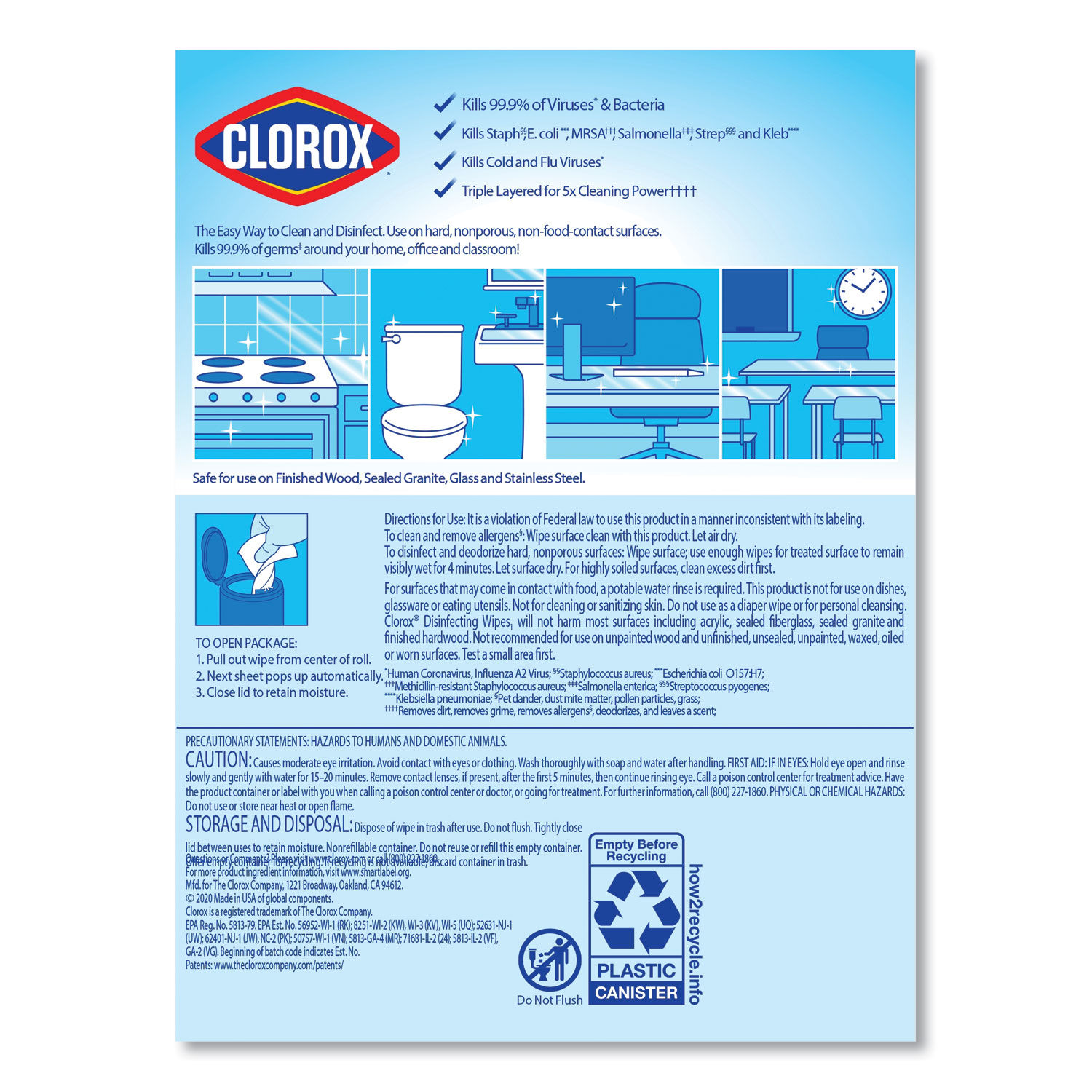 Disinfecting Wipes by Clorox® CLO01594CT