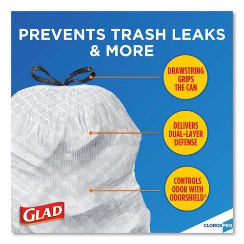 Glad ForceFlex Tall Kitchen Drawstring Trash Bags 13 Gallon Grey Box Of 100  - Office Depot