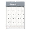 HOD332 - Bar Harbor Recycled Wirebound Monthly Wall Calendar, 12 x 17, White/Blue/Gray Sheets, 12-Month (Jan-Dec): 2024