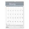 HOD333 - Bar Harbor Recycled Wirebound Monthly Wall Calendar, 15.5 x 22, White/Blue/Gray Sheets, 12-Month (Jan-Dec): 2024