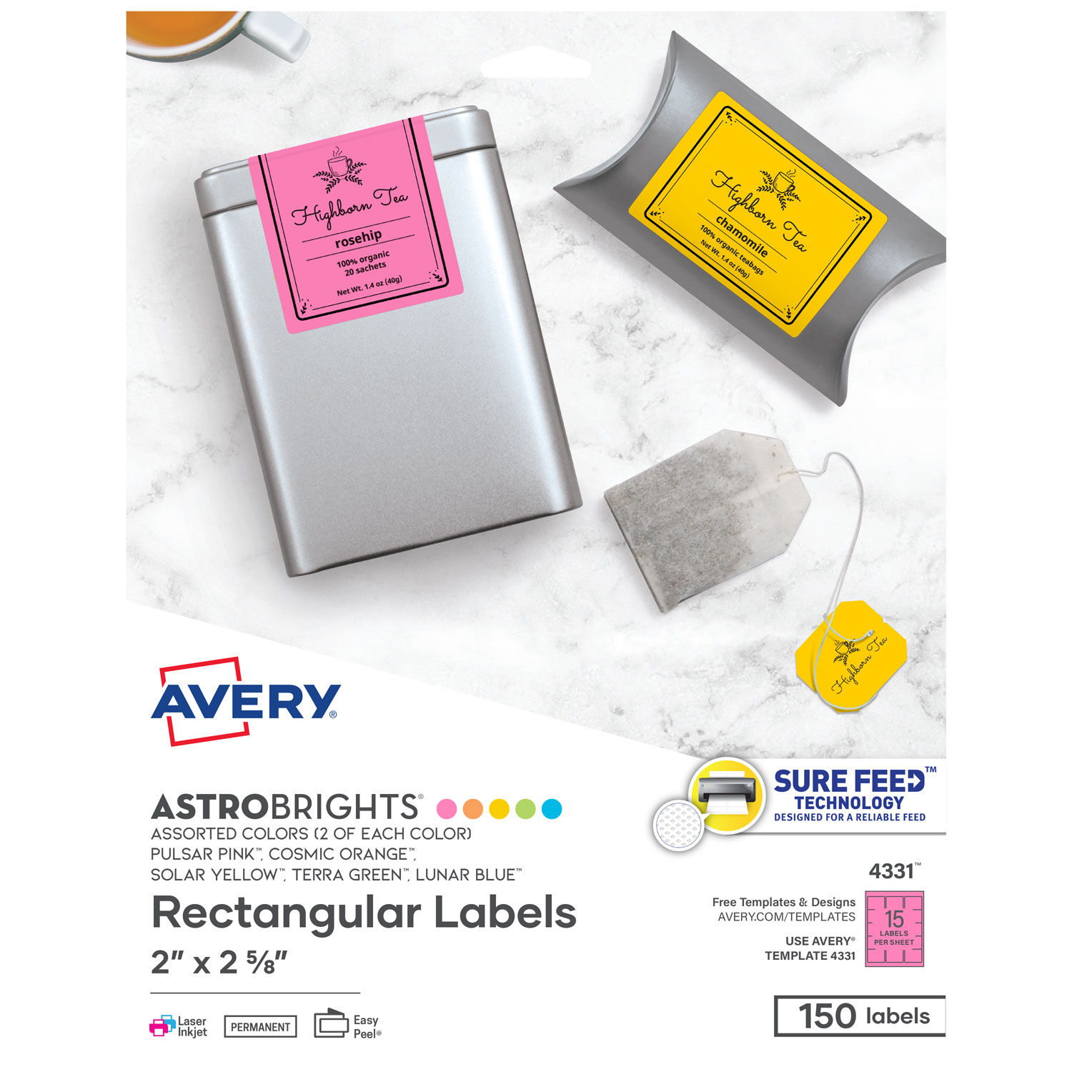 avery colored labels