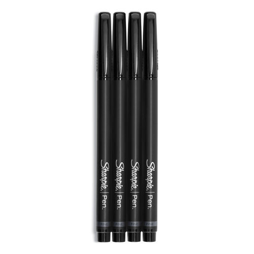 Plastic Point Stick Water Resistant Pen, Red Ink, Fine, Dozen