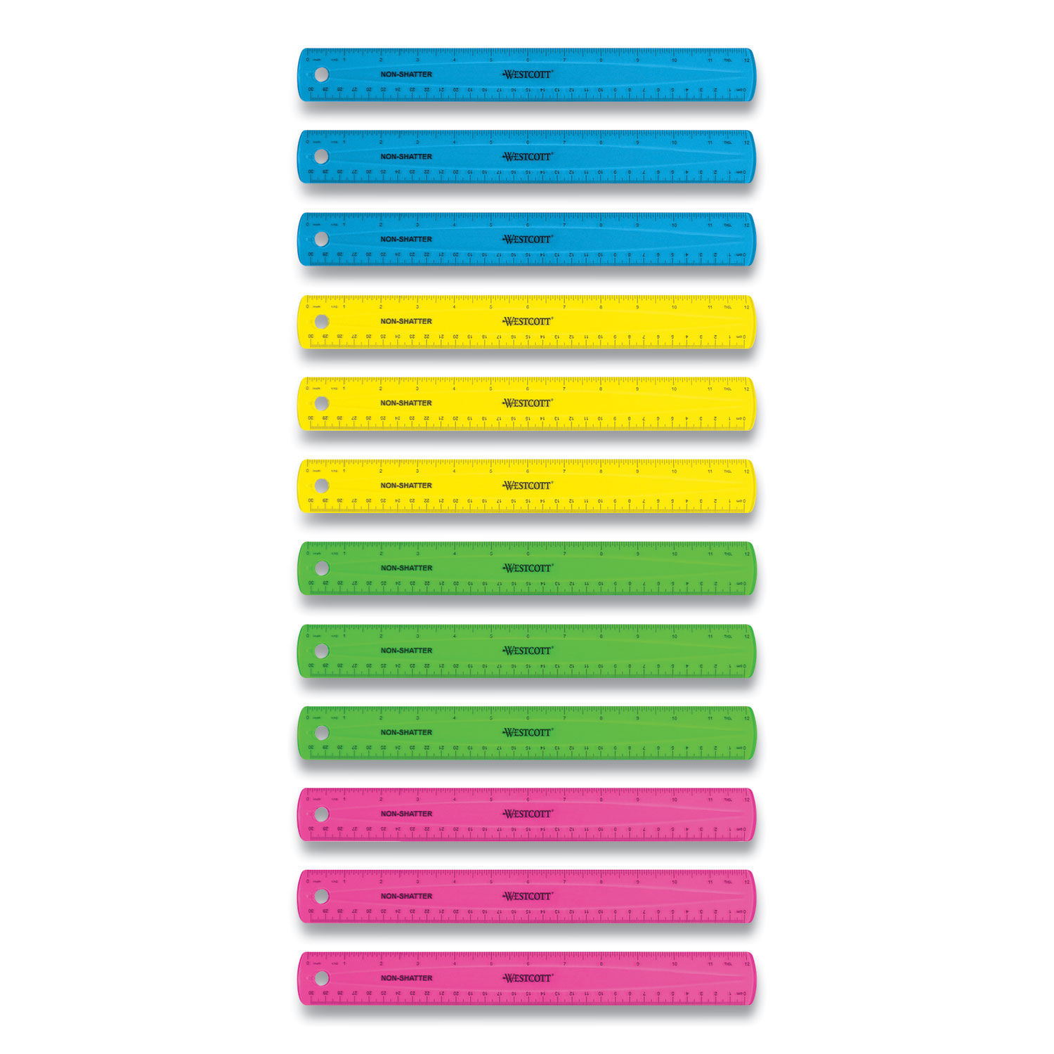 Westcott Transparent Shatter-Resistant Plastic Ruler - ACM45016 