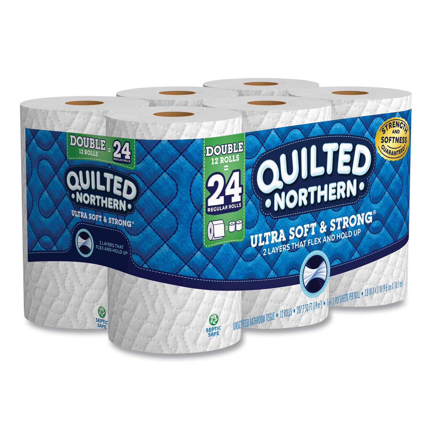 Quilted Northern Bathroom Tissue, Unscented, Super Absorbent, Regular  Rolls, 2-Ply, Paper & Plastic