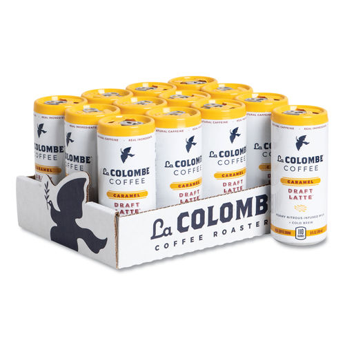 La Colombe Cold Brew Draft Latte, Caramel, 9 oz Can, 12/Carton