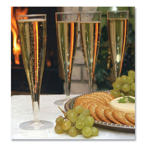 Plastic Champagne Flutes 5 oz - Disposable Clear Glass Like Flutes