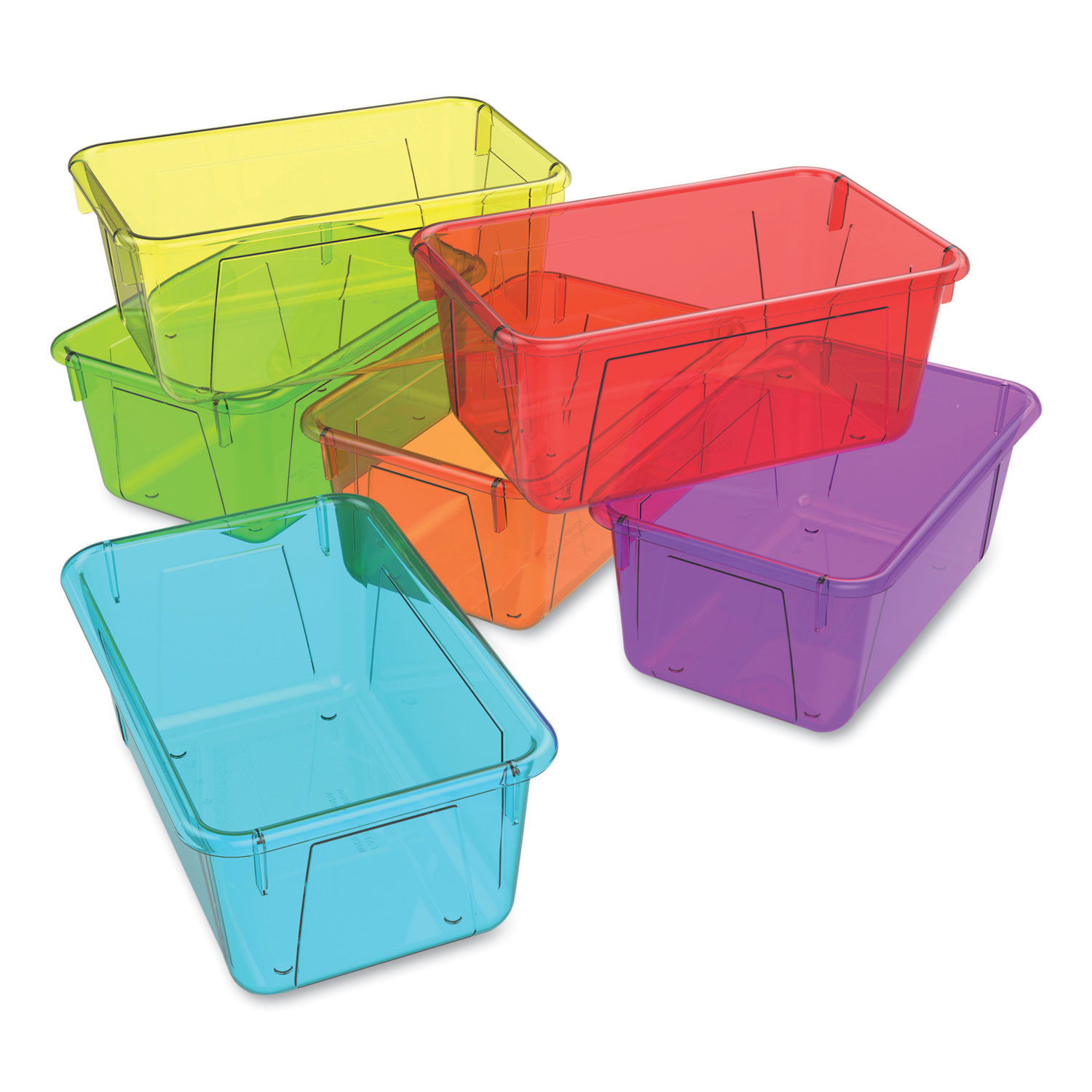 Storex Small Cubby Bin, Red, 5-Pack