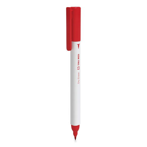 Tru Red Dry Erase Marker | Pen-Style | Fine Bullet Tip | Assorted Colors | 12/Pack