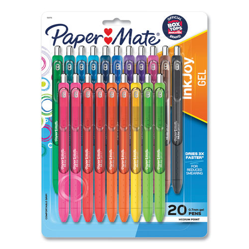 Retractable Gel Ink Pens: 0.5mm Fine Point Pen Multicolor No Smear