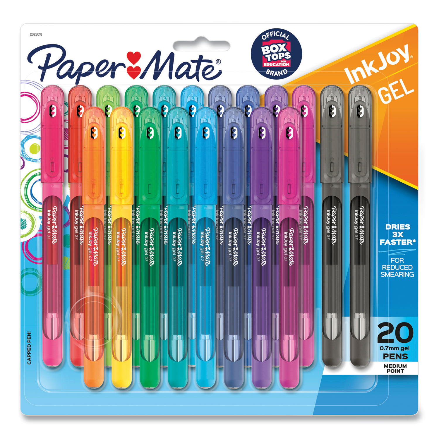 InkJoy Gel Pen, Retractable, Medium 0.7 mm, Assorted Ink and Barrel Colors,  22/Pack - TonerQuest