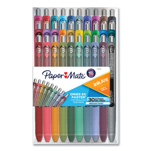 Paper Mate InkJoy Gel Pen, Fine Point, Black, Box of 12, Size: 0.5 mm.