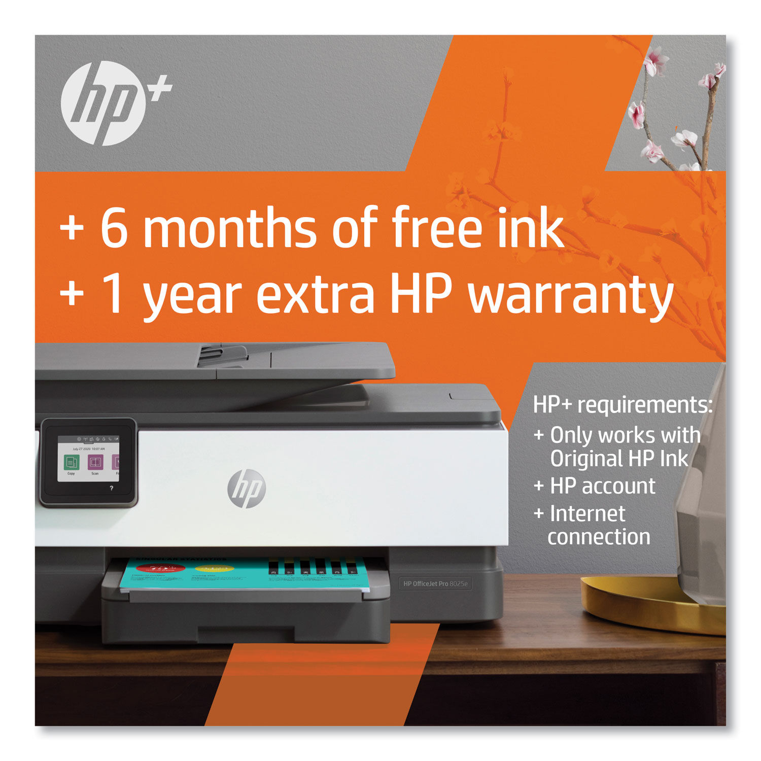 HP Officejet Pro 8025e Inkjet Multifunction  Printer-Color-Copier/Fax/Scanner-29 ppm Mono/25 ppm Color Print-4800x1200 -  1K7K3A#B1H - All-in-One Printers 