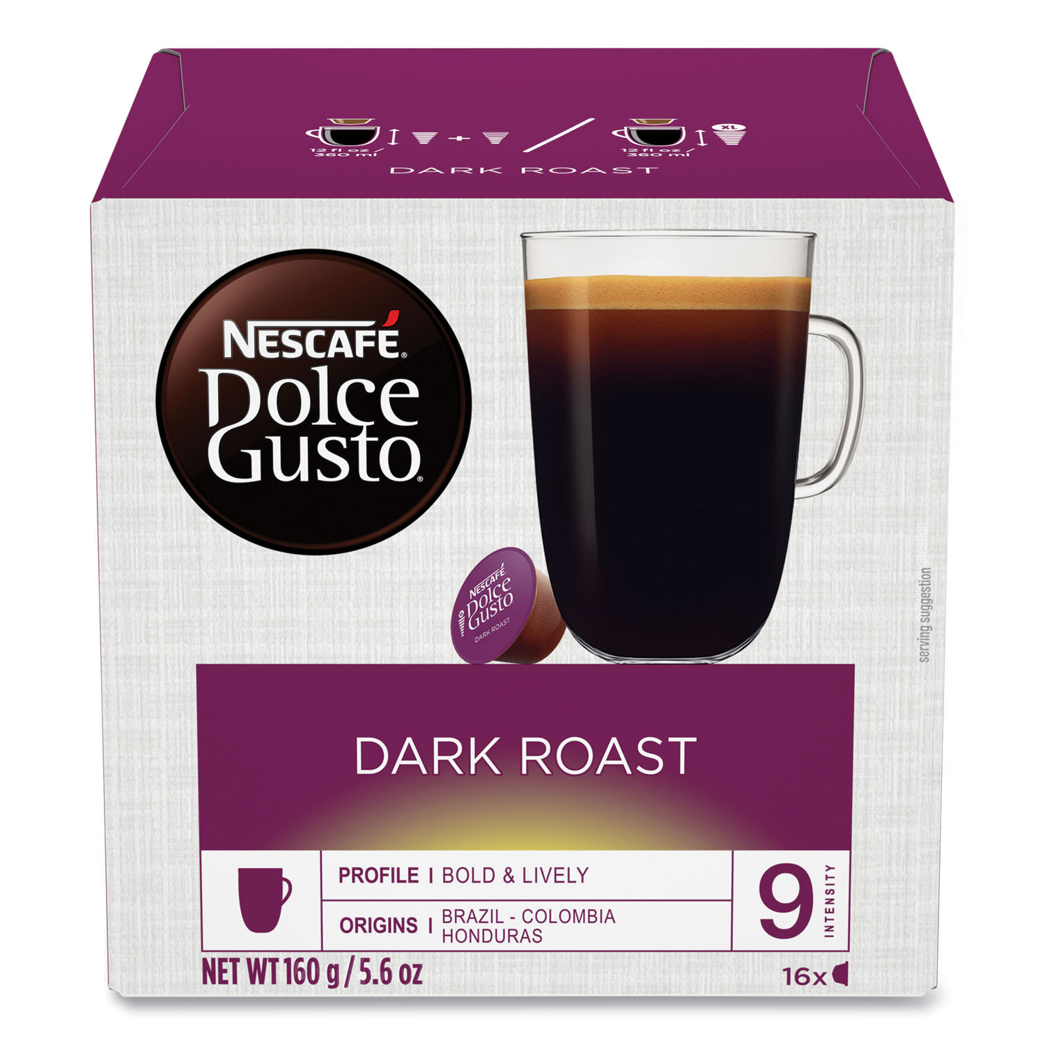 NESCAFE Dolce Gusto Capsules, Lungo Decaf, 48/Carton