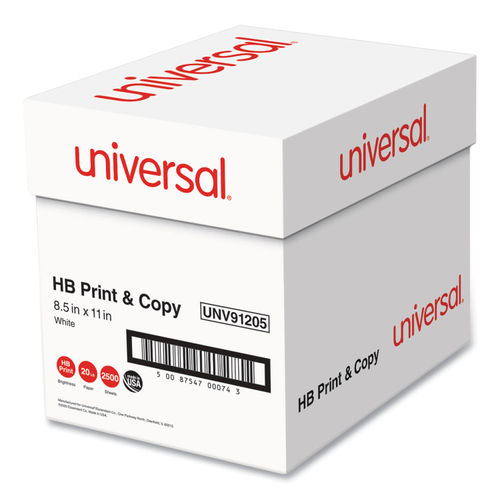 Copy Paper, 92 Bright, 20 lb Bond Weight, 8.5 x 11, White, 500 Sheets/Ream,  10 Reams/Carton