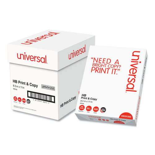 Copy Paper, 92 Bright, 3-Hole, 20 lb Bond Weight, 8.5 x 11, White, 500  Sheets/Ream, 10 Reams/Carton