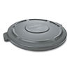 RCP263100GY - BRUTE Self-Draining Flat Top Lid, for 32 gal Round BRUTE Containers, 22.25" Diameter, Gray