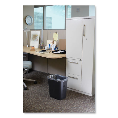 Rubbermaid Commercial Deskside Plastic Wastebasket, Gray - 10 gal