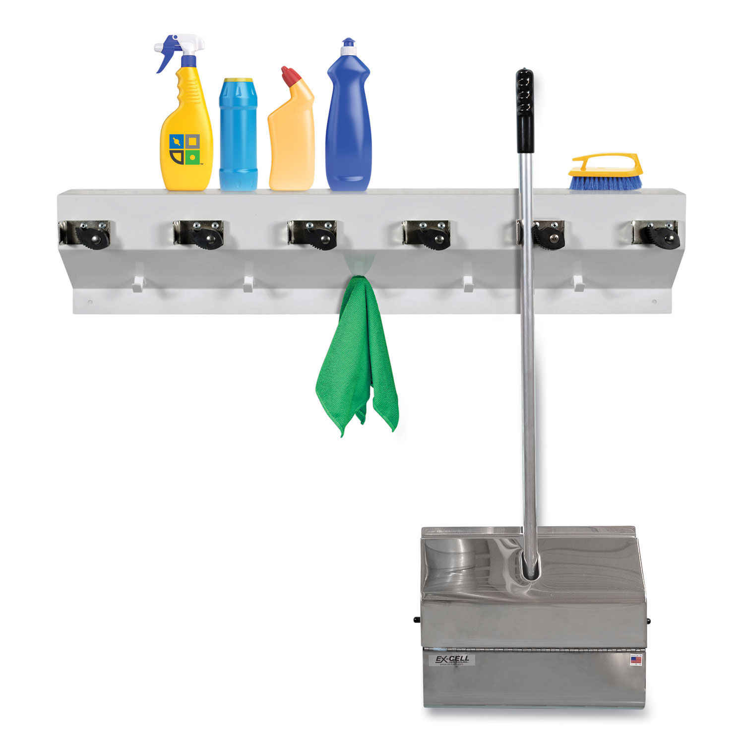 Superio Mop and Broom Organizer White