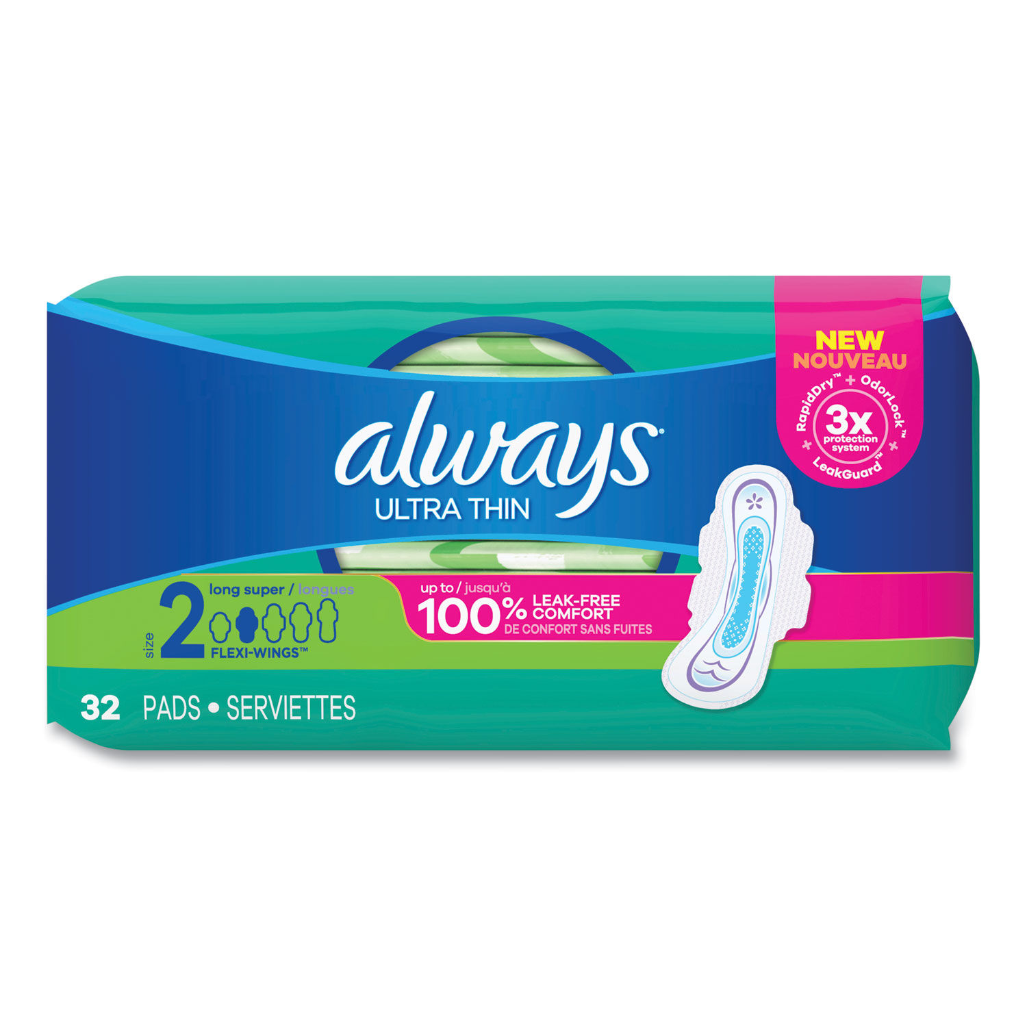 Always Pads, Flexi-Wings, Long Super, Size 2, Ultra Thin, Jumbo Pack - King  Kullen