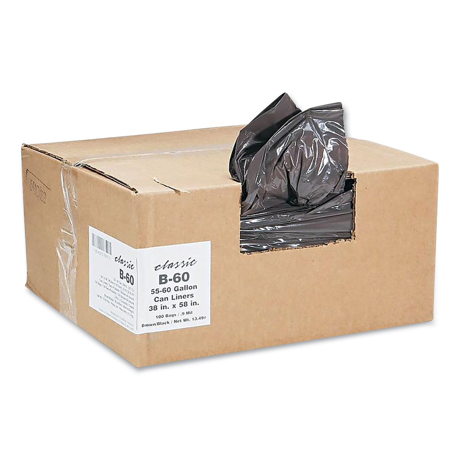 55-60 Gallon Contractor Trash Bags - Black, 32 Bags - 3 Mil