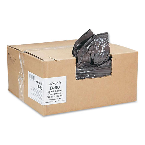 Heavy-Duty 55 gal. Contractor Bags - (40-Count, 3 mil) - 38 in. x 58 in. Large Black Plastic Trash Can Liners