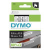 DYM45803 - D1 High-Performance Polyester Removable Label Tape, 0.75" x 23 ft, Black on White