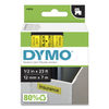 DYM45018 - D1 High-Performance Polyester Removable Label Tape, 0.5" x 23 ft, Yellow