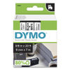 DYM41913 - D1 High-Performance Polyester Removable Label Tape, 0.37" x 23 ft, Black on White